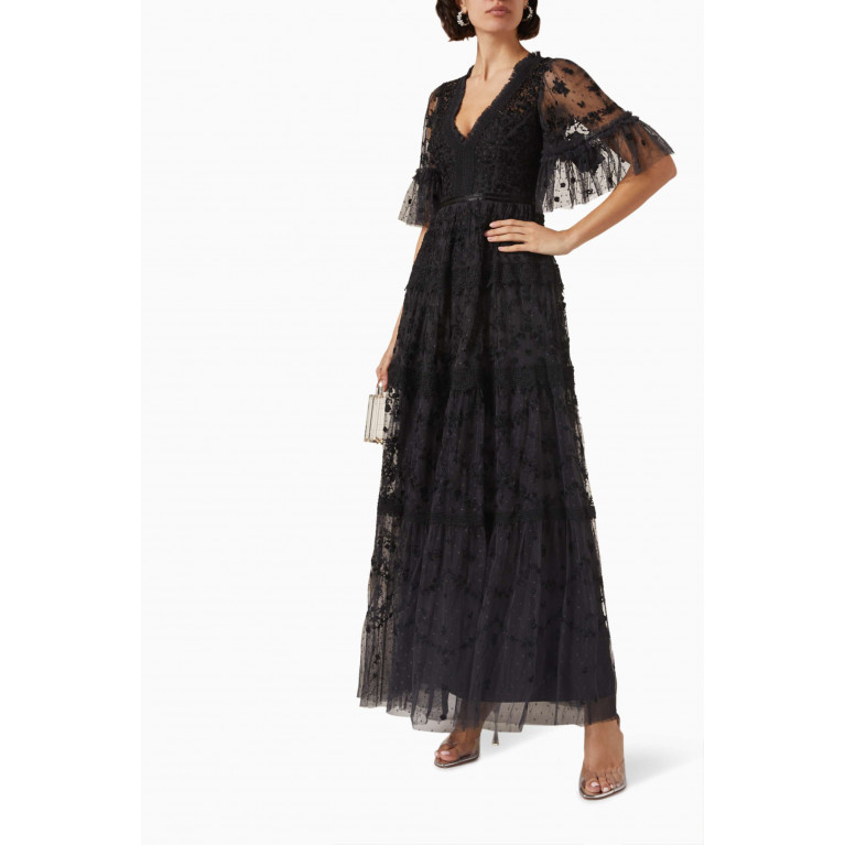 Needle & Thread - Araminta Gown in Tulle Black