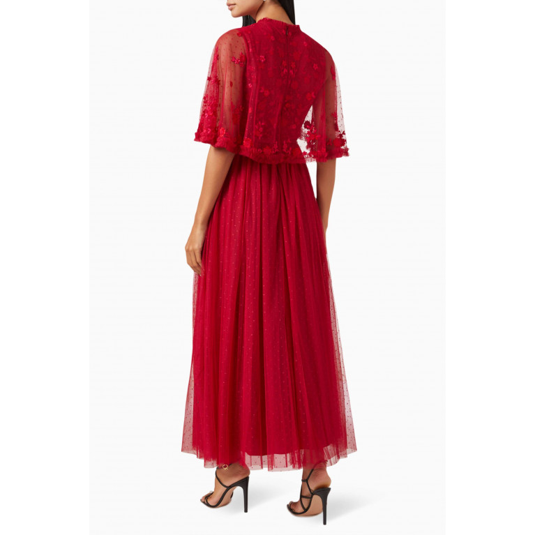 Needle & Thread - Bonnie Bow Bodice Gown in Tulle Red