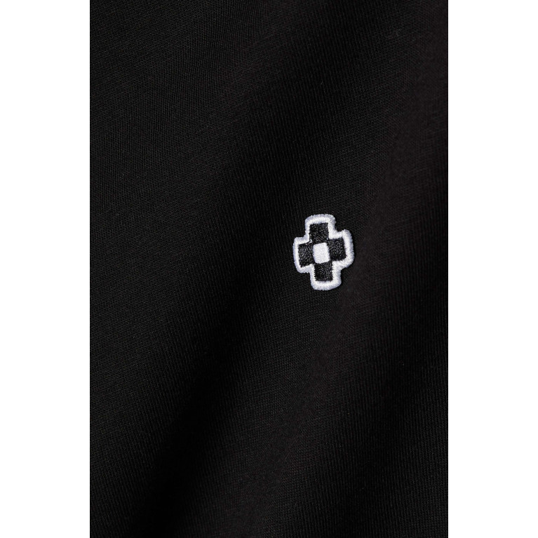 Sandro - Square Cross Patch T-shirt in Cotton Piqué Black