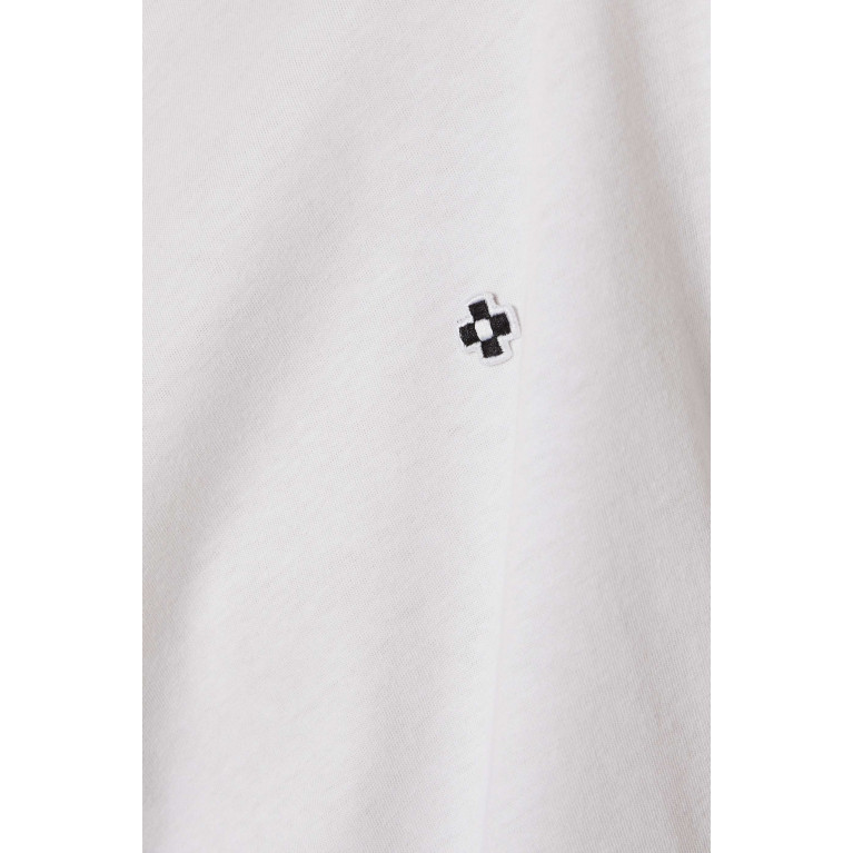 Sandro - Square Cross Patch T-shirt in Cotton Piqué White