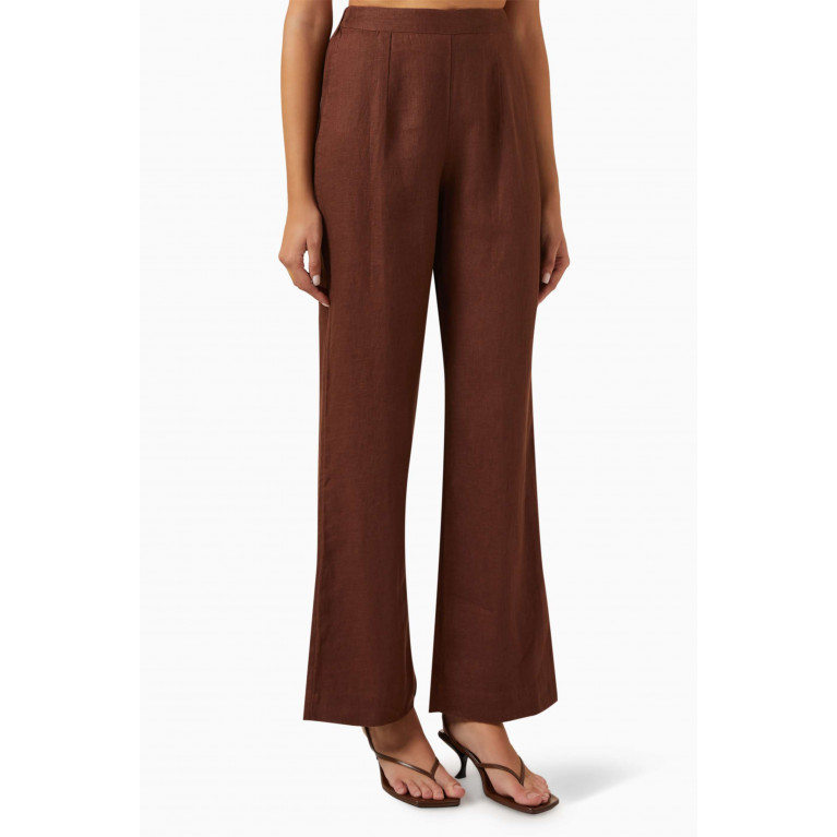 Posse - Sol Pants in Linen Brown