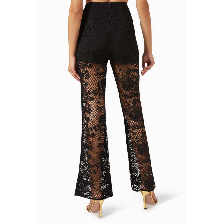 Self-Portrait - High-rise Flared Pants in Lace