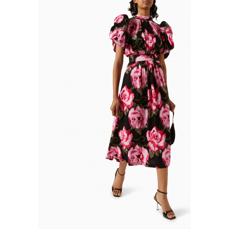 Rotate - Floral-print Maxi Dress in Jacquard