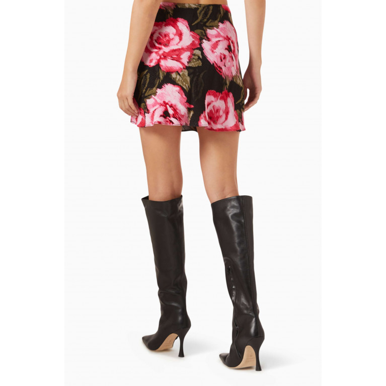 Rotate - Floral Jacquard Mini Skirt in Viscose