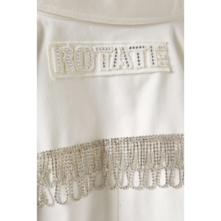 Rotate - Crystal-embellished Oversized Shirt in Organic Twill