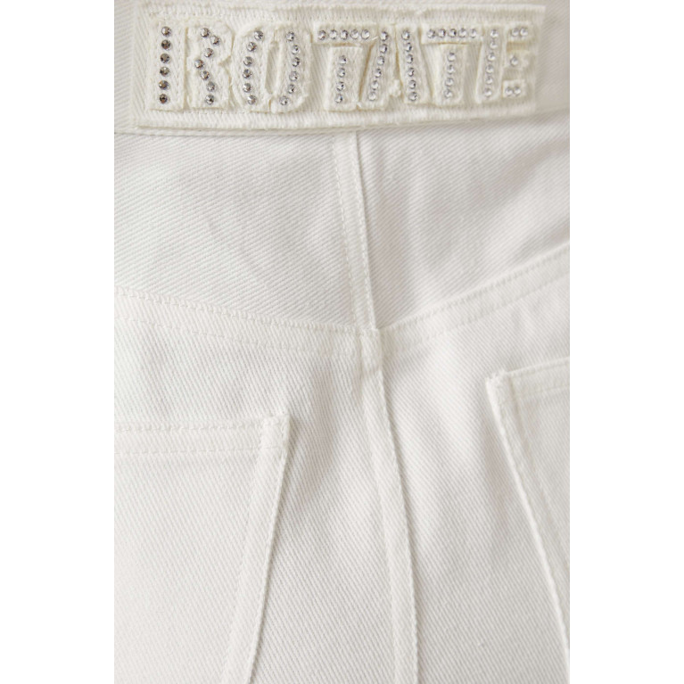 Rotate - Crystal-embellished Maxi Skirt in Organic Twill