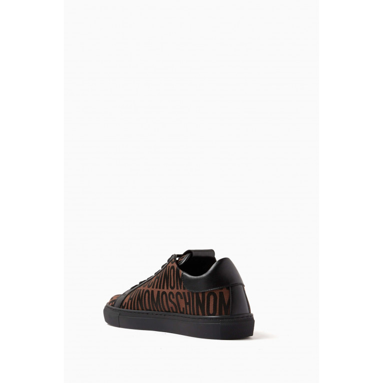 Moschino - All-over Logo Low-top Sneakers in Leather