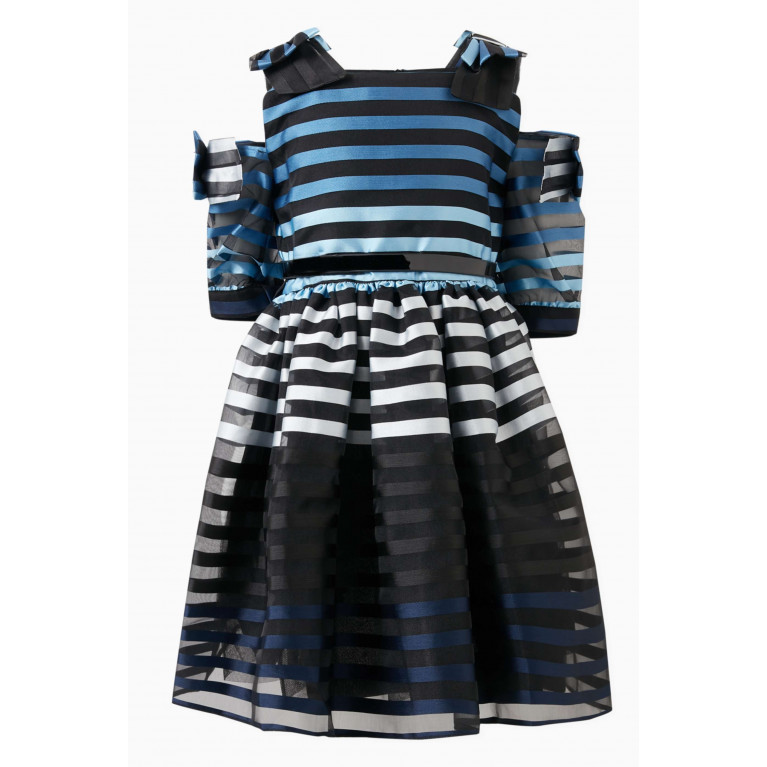 MamaLuma - Cold Shoulder Striped Dress