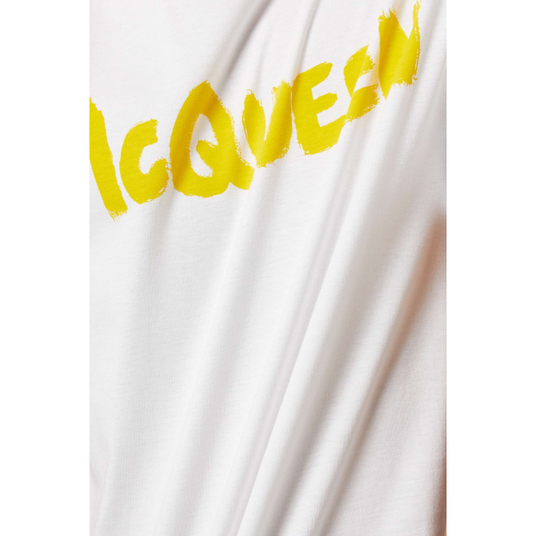 Alexander McQueen - Logo Graffiti-print T-shirt in Organic Cotton-jersey