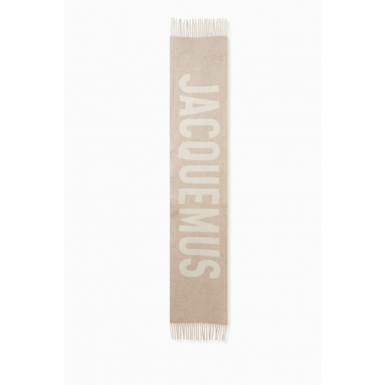 Jacquemus - Logo Scarf in Wool Neutral