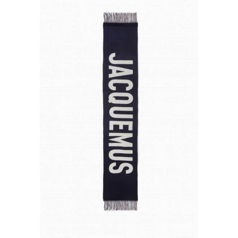 Jacquemus - Logo Scarf in Wool Blue