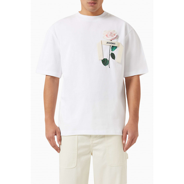 Jacquemus - Rose Logo T-shirt in Cotton-jersey