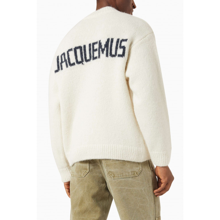 Jacquemus - Jacquard Logo Sweatshirt in Wool Blend Neutral