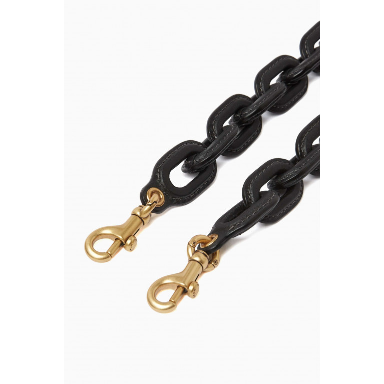 Coach - Covered Chain Strap in Leather Black