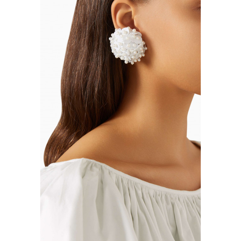 VANINA - Pissenlit Stud Clip-on Earrings White