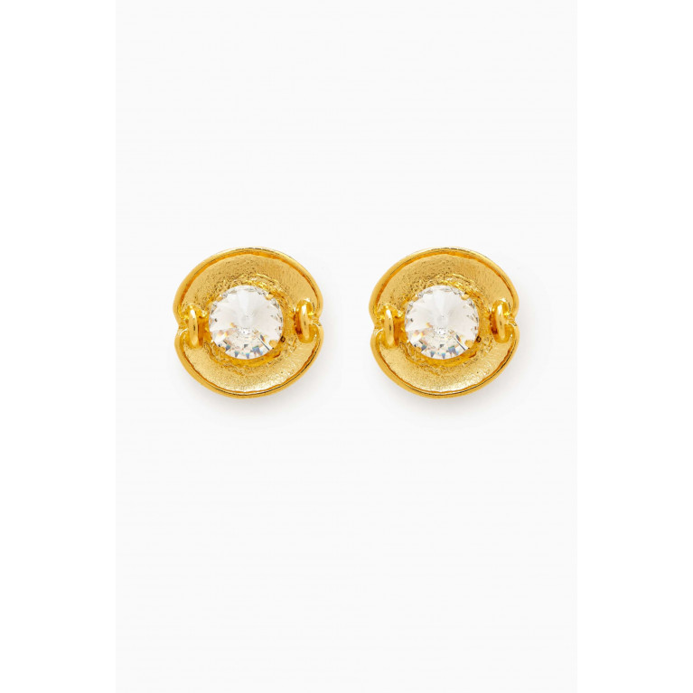 VANINA - Fleurs des Pois Crystal Clip-on Earrings White