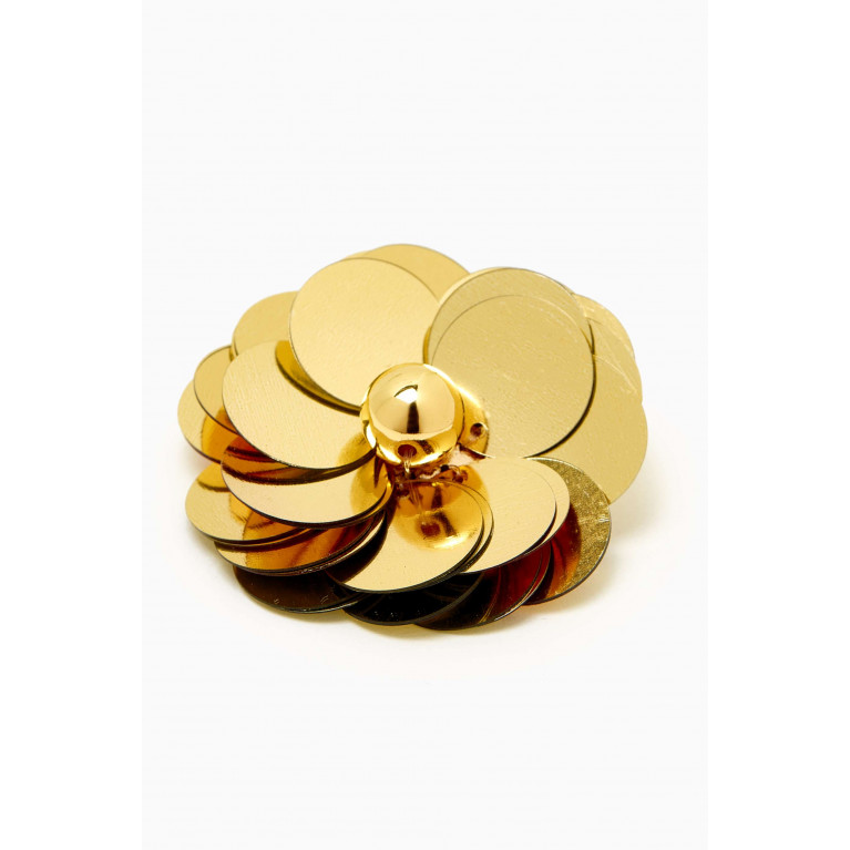 VANINA - Les Hermaphrodite Floral Stud Earrings in Gold-plated Brass Gold