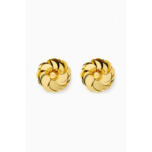 VANINA - Les Hermaphrodite Floral Stud Earrings in Gold-plated Brass Gold