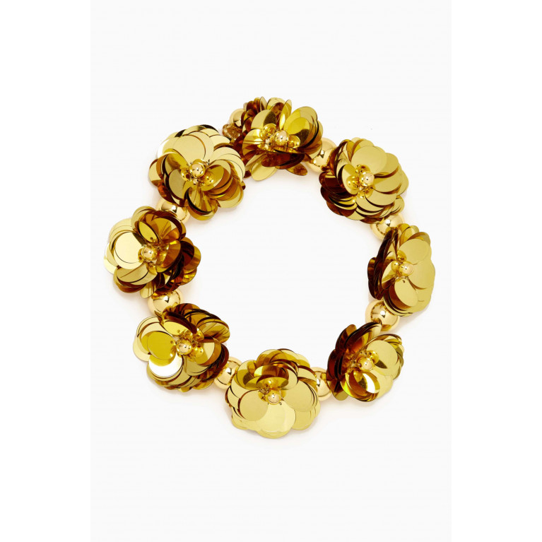 VANINA - Les Hermaphrodite Floral Choker Necklace in Gold-plated Brass Gold