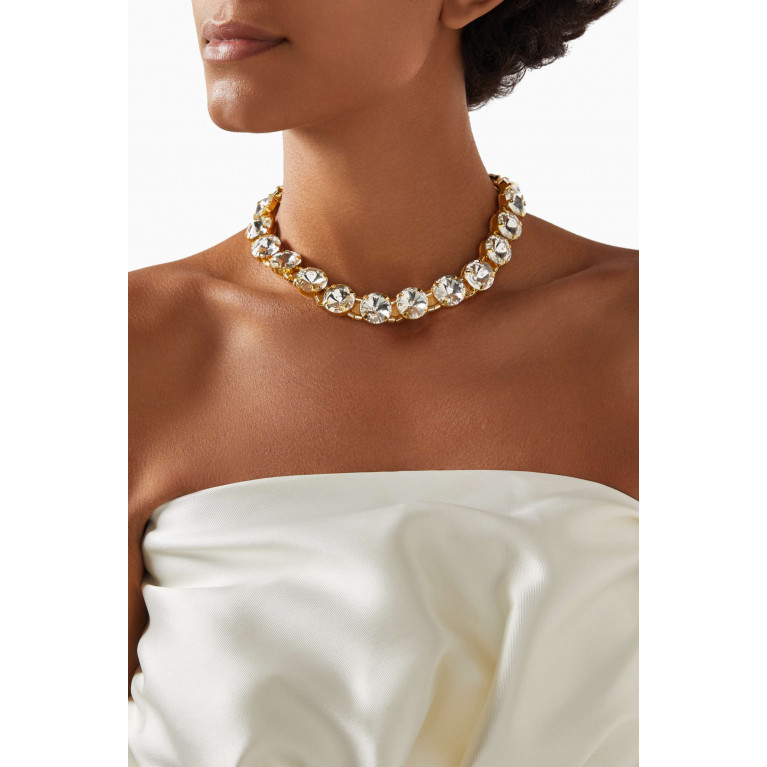 VANINA - Clochette Crystal Choker Necklace in Gold-plated Brass Gold