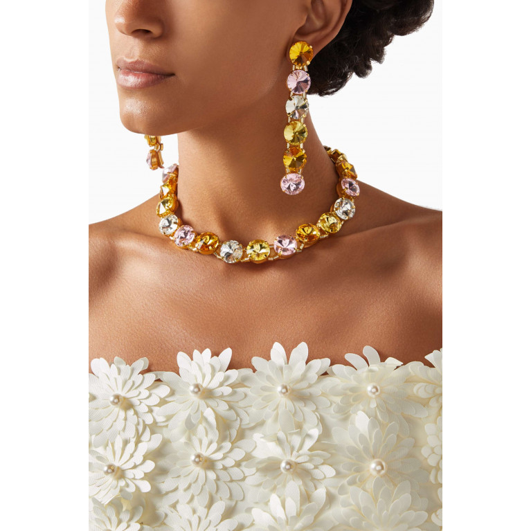VANINA - Clochette Crystal Choker Necklace in Gold-plated Brass Multicolour