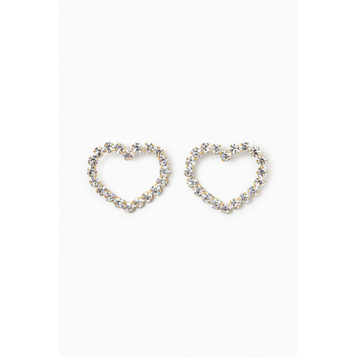 VANINA - Les Nuances Heart Shaped Crystal Earrings in Gold-plated Brass