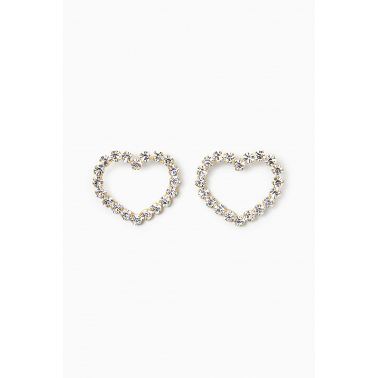 VANINA - Les Nuances Heart Shaped Crystal Earrings in Gold-plated Brass