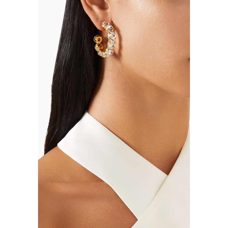 VANINA - Les Nuances Crystal Hoop Earrings in Gold-plated Brass Gold