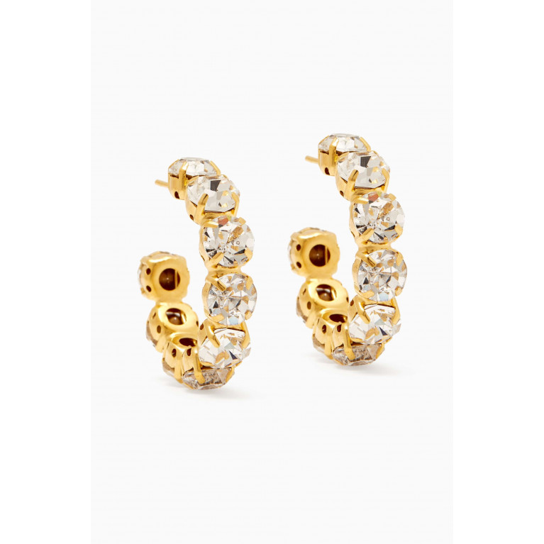VANINA - Les Nuances Crystal Hoop Earrings in Gold-plated Brass Gold