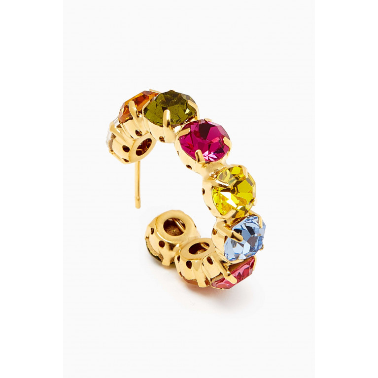 VANINA - Les Nuances Crystal Hoop Earrings in Gold-plated Brass Multicolour