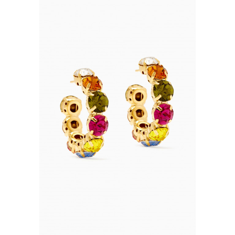 VANINA - Les Nuances Crystal Hoop Earrings in Gold-plated Brass Multicolour