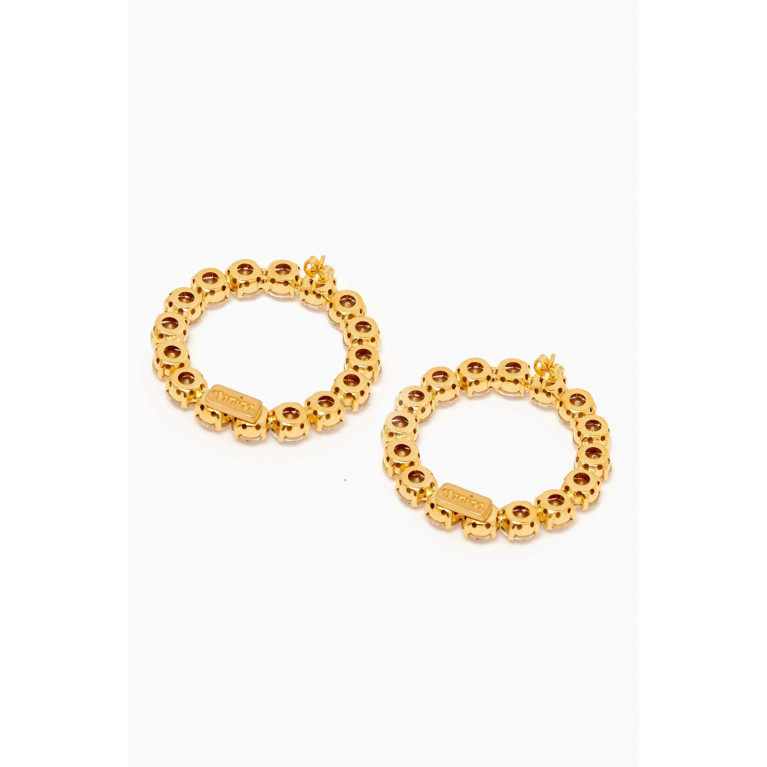 VANINA - Les Nuances Medium Round Crystal Earrings in Gold-plated Brass