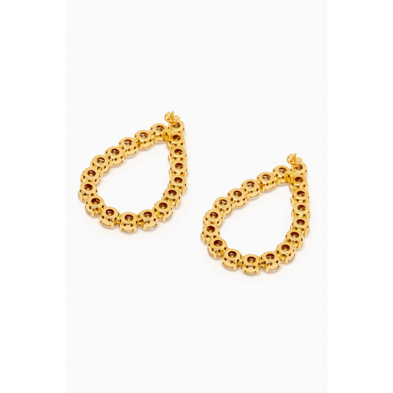 VANINA - Les Nuances Pear Shaped Crystal Earrings in Gold-plated Brass