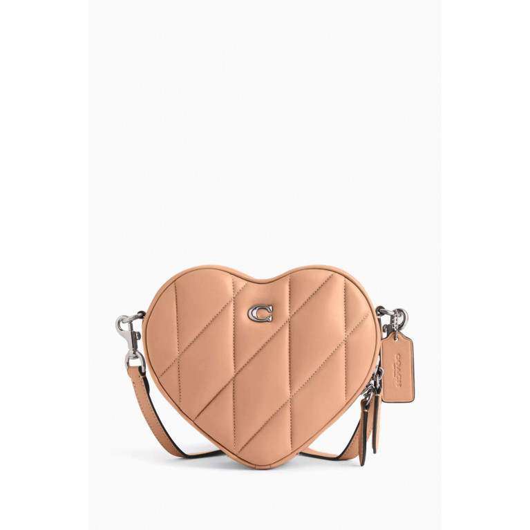 Coach - Heart Quilted Crossbody Bag in Leather Pink