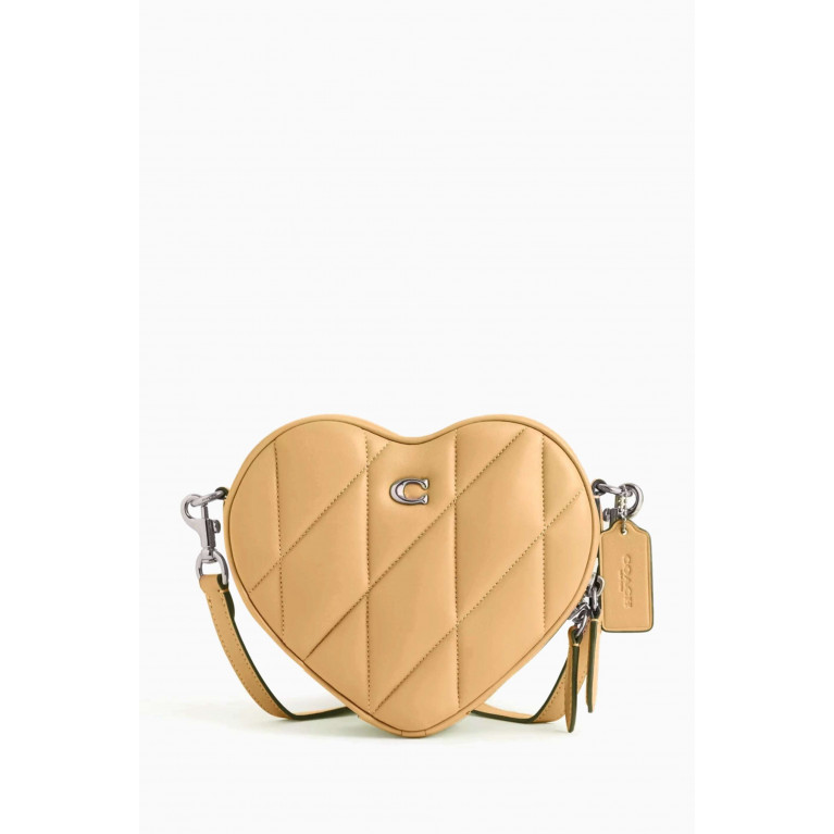 Coach - Heart Quilted Crossbody Bag in Leather Yellow