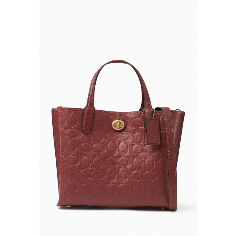 Coach - Willow 24 Tote Bag in Signature Leather Red