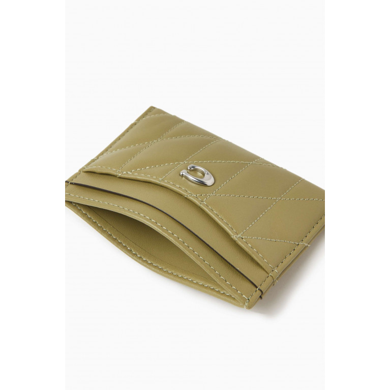Coach - Card Case with Pillow Quilting in Nappa Leather Green