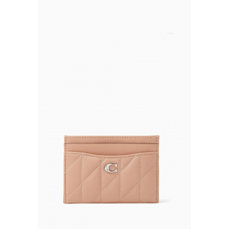 Coach - Card Case with Pillow Quilting in Nappa Leather Pink