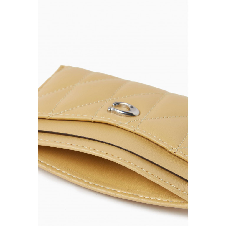 Coach - Card Case with Pillow Quilting in Nappa Leather Yellow