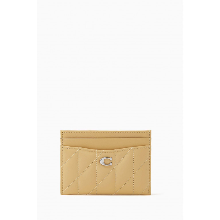 Coach - Card Case with Pillow Quilting in Nappa Leather Yellow