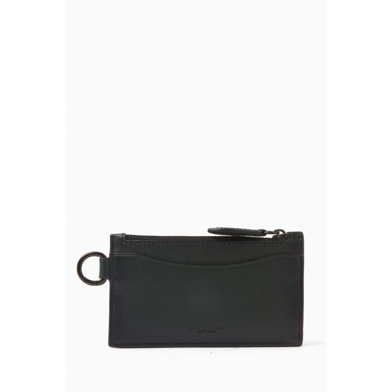 Coach - Zip Card Case in Leather Green