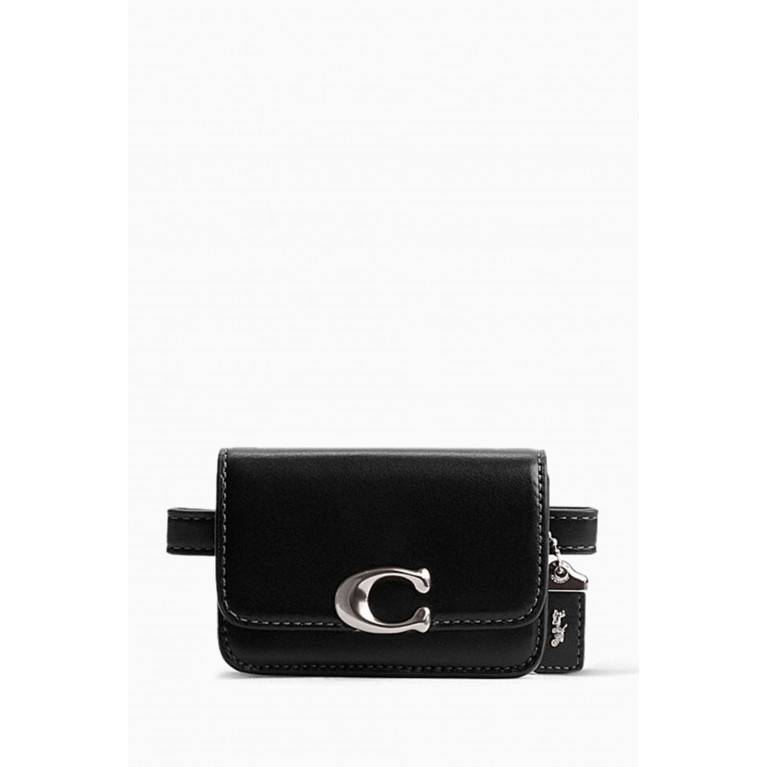 Coach - Mini Bandit Card Case Belt Bag in Luxe Leather Black