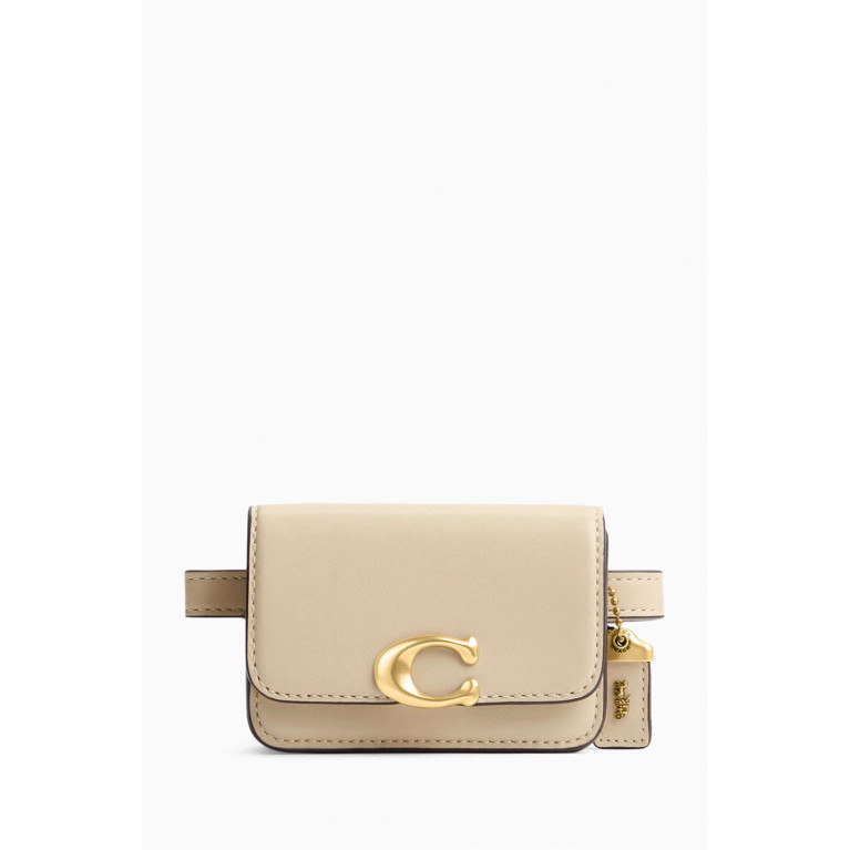 Coach - Mini Bandit Card Case Belt Bag in Luxe Leather White