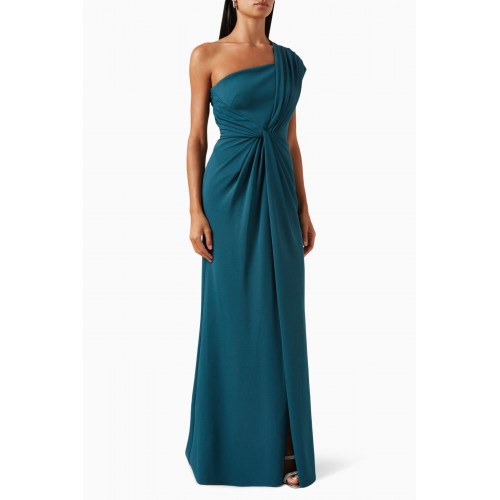 NASS - One-shoulder Draped Maxi Dress in Crepe