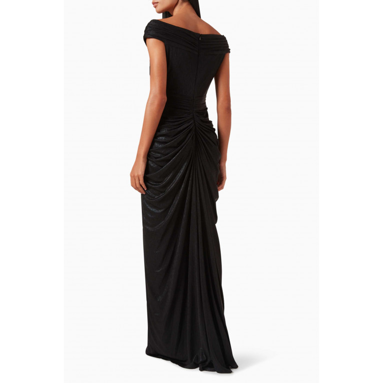 NASS - Off-shoulder Ruched Gown in Crepe