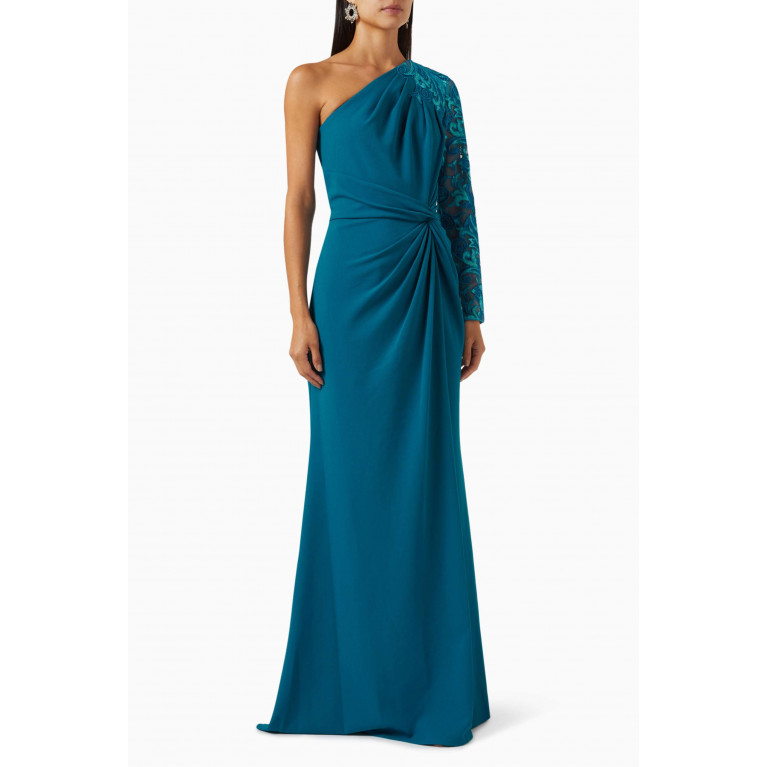 NASS - One-shoulder Embroidered Gown in Crepe