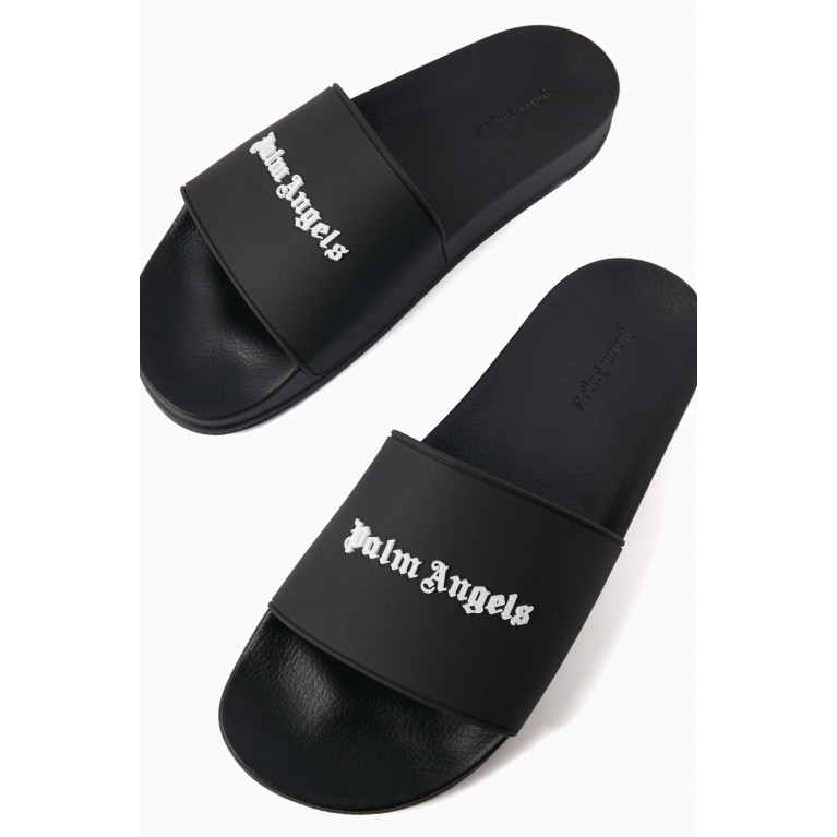 Palm Angels - Logo Pool Sliders in Rubber