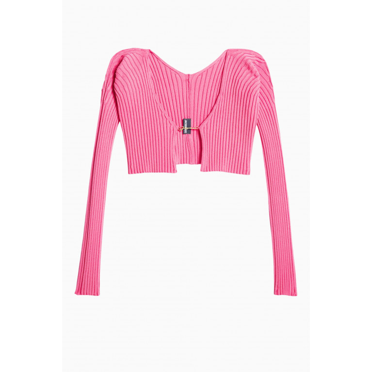 Jacquemus - La Maille Pralù Top in Rib-knit Pink