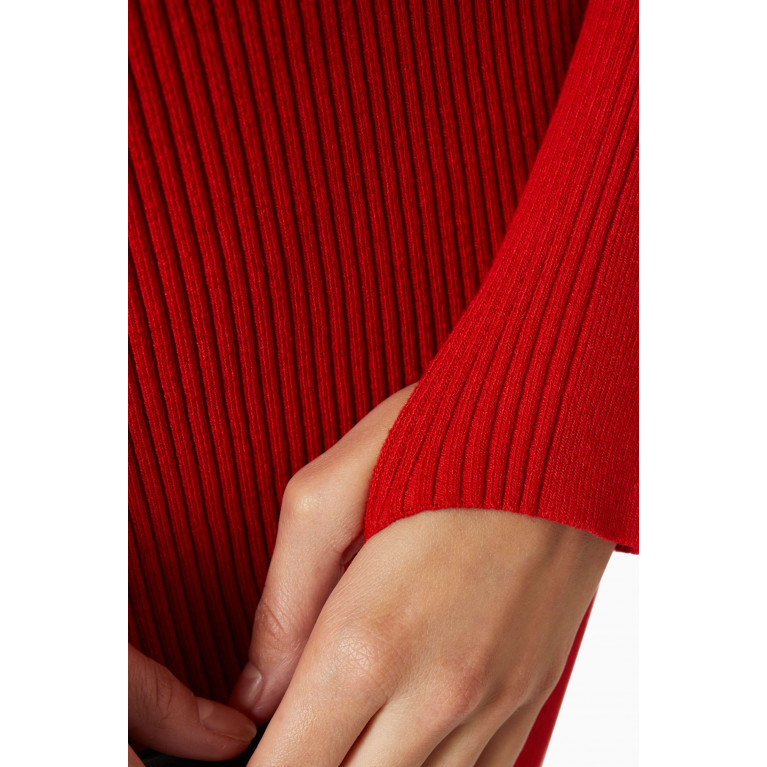 Jacquemus - La Robe Sierra Cut-out Midi Dress in Viscose-blend Red
