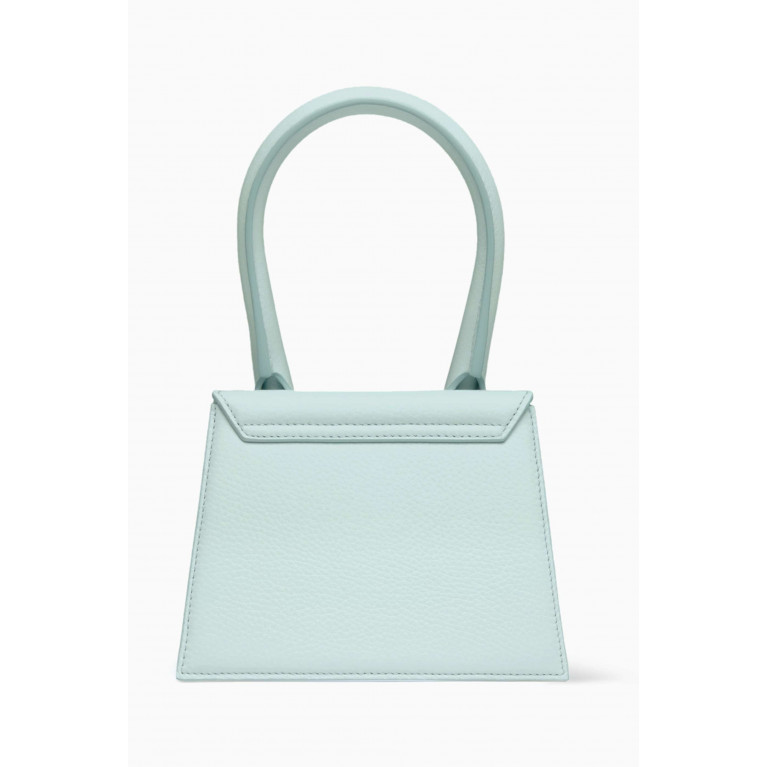 Jacquemus - Le Chiquito Moyen Tote Bag in Grained Leather Blue